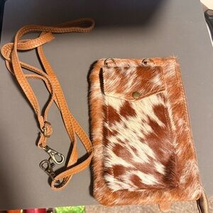 Myra Bag Brown and White Fur Crossbody